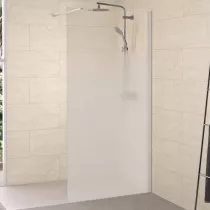 Paroi simple Walk-In Solo 6+ 160cm verre Cosmos XL profilé Blanc grainé / renfort horizontal - KINEDO Réf. PA2419BCOXE