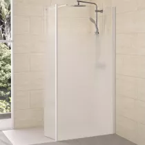 Paroi simple Walk-In Solo 6+ 160cm verre Cosmos XL profilé Blanc grainé / renfort horizontal - KINEDO Réf. PA2419BCOXE