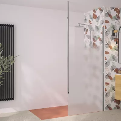 Paroi simple Walk-In Solo 6+ 70cm verre Cosmos XL profil� Chrom� / m�t fixation plafond - KINEDO R�f. PA2412CCOXEM