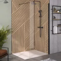 Paroi simple Walk-In Solo 6+ 80cm verre transparent profilé Noir mat  - KINEDO Réf. PA2413NTNE