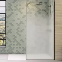 Paroi Solo Design+ 100cm verre cosmos profilé droite Graphite brossé - KINEDO Réf. PA8242GCOXED