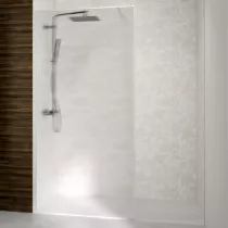 Paroi Solo Design+ 100cm verre flute profilé gauche Blanc grainé - KINEDO Réf. PA8242BGFLTEG