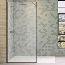 Paroi Solo Design+ 100cm verre tissage profilé Graphite brossé  - KINEDO Réf. PA8242GTSGE