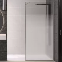 Paroi Solo Design+ 120cm verre cosmos profilé droite Inox brossé - KINEDO Réf. PA8243ICOXED