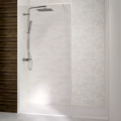 Paroi Solo Design+ 120cm verre flute profil� gauche Blanc grain� - KINEDO R�f. PA8243BGFLTEG