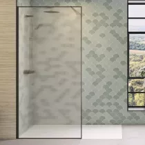 Paroi Solo Design+ 120cm verre flute profilé gauche Graphite brossé - KINEDO Réf. PA8243GFLTEG