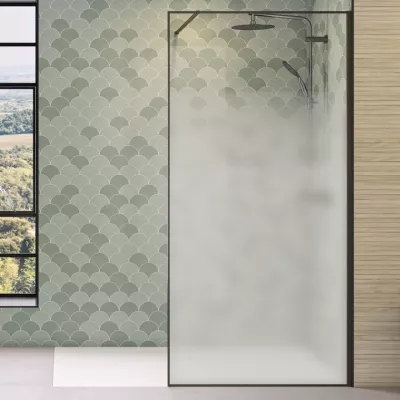 Paroi Solo Design+ 140cm verre cosmos profil� droite Graphite bross� - KINEDO R�f. PA8244GCOXED