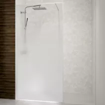 Paroi Solo Design+ 140cm verre cosmos profilé gauche Blanc grainé - KINEDO Réf. PA8244BGCOXEG