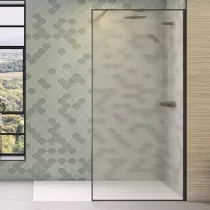 Paroi Solo Design+ 140cm verre flute profilé droite Graphite brossé - KINEDO Réf. PA8244GFLTED
