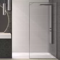 Paroi Solo Design+ 140cm verre flute profilé droite Inox brossé - KINEDO Réf. PA8244IFLTED