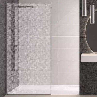 Paroi Solo Design+ 140cm verre tissage profil� Inox bross�  - KINEDO R�f. PA8244ITSGE