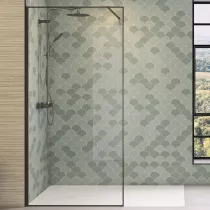 Paroi Solo Design+ 140cm verre transparent profilé Graphite brossé - KINEDO Réf. PA8244GTNE
