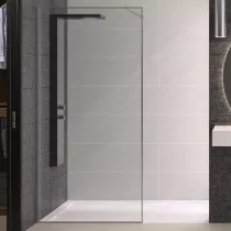 Paroi Solo Design+ 140cm verre transparent profilé Inox brossé - KINEDO Réf. PA8244ITNE