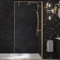 Paroi Solo Design+ 140cm verre transparent profilé Or brossé  - KINEDO Réf. PA8244DTNE