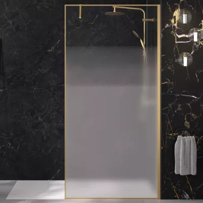Paroi Solo Design+ 80cm verre cosmos profil� droite Or bross� - KINEDO R�f. PA8240DCOXED