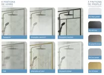 Paroi Solo Design+ 80cm verre cosmos profilé gauche Graphite brossé - KINEDO Réf. PA8240GCOXEG
