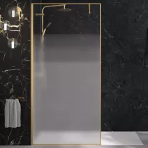 Paroi Solo Design+ 80cm verre cosmos profilé gauche Or brossé - KINEDO Réf. PA8240DCOXEG