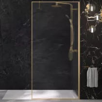 Paroi Solo Design+ 80cm verre flute profilé droite Or brossé - KINEDO Réf. PA8240DFLTED