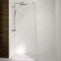 Paroi Solo Design+ 80cm verre transparent profilé Blanc grainé - KINEDO Réf. PA8240BGTNE