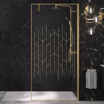 Paroi Solo Design+ 90cm verre art déco profilé Or brossé - KINEDO Réf. PA8241DARTE