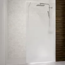 Paroi Solo Design+ 90cm verre cosmos profilé droite Blanc grainé - KINEDO Réf. PA8241BGCOXED