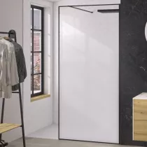 Paroi Solo Design+ 90cm verre cosmos profilé droite Noir mat - KINEDO Réf. PA8241NMCOXED
