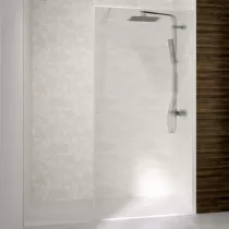 Paroi Solo Design+ 90cm verre flute profilé droite Blanc grainé - KINEDO Réf. PA8241BGFLTED