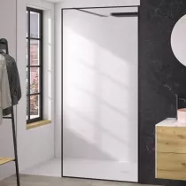 Paroi Solo Design+ 90cm verre flute profilé droite Noir mat - KINEDO Réf. PA8241NMFLTED