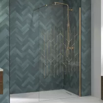 Paroi Walk-in Premium Solo Design 100cm verre art déco profilé Or brossé - KINEDO Réf. PA8262DARTE