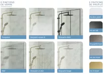 Paroi Walk-in Premium Solo Design 100cm verre cosmos XL profilé Or brossé - KINEDO Réf. PA8262DCOXE