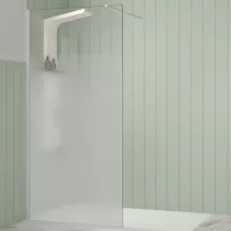 Paroi Walk-in Premium Solo Design 120cm verre cosmos XL profilé Blanc grainé  - KINEDO Réf. PA8263BGCOXE