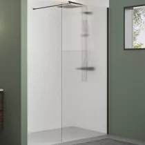 Paroi Walk-in Premium Solo Design 120cm verre flûte profilé Noir mat - KINEDO Réf. PA8263NMFLTE