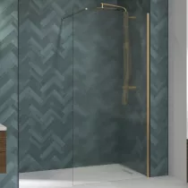 Paroi Walk-in Premium Solo Design 120cm verre flute profilé Or brossé - KINEDO Réf. PA8263DFLTE