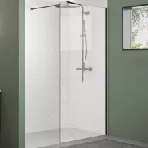 Paroi Walk-in Premium Solo Design 120cm verre tissage profilé Graphite brossé - KINEDO Réf. PA8263GTSGE