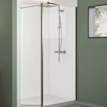 Paroi Walk-in Premium Solo Design 120cm verre tissage profilé Graphite brossé - KINEDO Réf. PA8263GTSGE