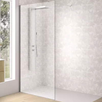 Paroi Walk-in Premium Solo Design 120cm verre tissage profil� Inox bross� - KINEDO R�f. PA8263ITSGE