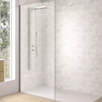 Paroi Walk-in Premium Solo Design 120cm verre tissage profilé Inox brossé - KINEDO Réf. PA8263ITSGE