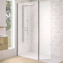 Paroi Walk-in Premium Solo Design 120cm verre tissage profilé Inox brossé - KINEDO Réf. PA8263ITSGE