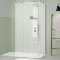 Paroi Walk-in Premium Solo Design 120cm verre tissage profilé Inox brossé - KINEDO Réf. PA8263ITSGE