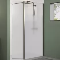 Paroi Walk-in Premium Solo Design 140cm verre cosmos XL profilé Graphite brossé - KINEDO Réf. PA8264GCOXE