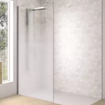Paroi Walk-in Premium Solo Design 140cm verre cosmos XL profilé Inox brossé  - KINEDO Réf. PA8264ICOXE