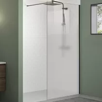 Paroi Walk-in Premium Solo Design 140cm verre cosmos XL profilé Noir mat  - KINEDO Réf. PA8264NMCOXE