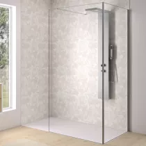 Paroi Walk-in Premium Solo Design 80cm verre transparent profilé Inox brossé - KINEDO Réf. PA8260ITNE