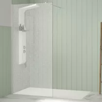 Paroi Walk-in Premium Solo Design 90cm verre tissage profilé Blanc grainé - KINEDO Réf. PA8261BGTSGE