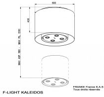 Partie motorisée pour hotte centrale F-Light 500 - 450m3/h (lustre en option) - ROBLIN Elite Réf. 5201013