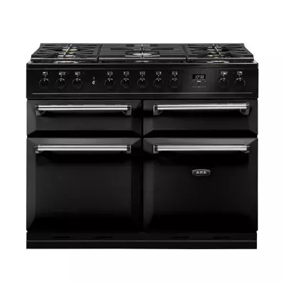 Piano de cuisson 110cm Master Chez Deluxe mixte 2 fours XXL /  5 foyers gaz Noir - AGA R�f. MDX110DFBLK / -EU