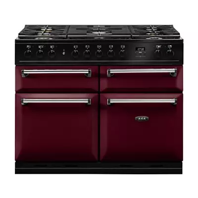 Piano de cuisson 110cm Master Chez Deluxe mixte 2 fours XXL / 5 foyers gaz Rouge Airelle - AGA R�f. MDX110DFCBY / -EU