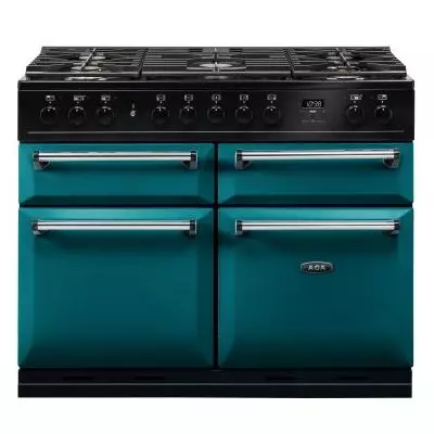 Piano de cuisson 110cm Master Chez Deluxe mixte 2 fours XXL / 5 foyers gaz Salcombe Blue - AGA R�f. MDX110DFSAL/-EU