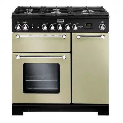 Piano de cuisson 90cm Kitchener 2 fours + 1 grill / 5 foyers gaz Cr�me / Chrom� - Falcon R�f. KCH90DFCR/C-EU