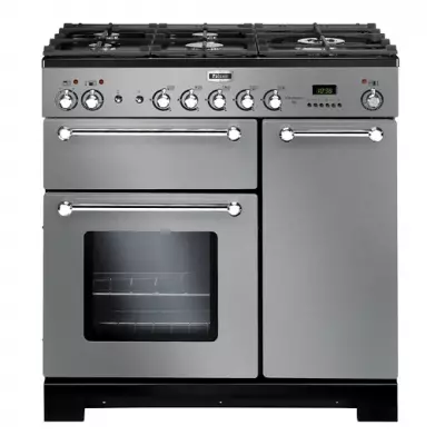 Piano de cuisson 90cm Kitchener 2 fours + 1 grill / 5 foyers gaz Inox / Chrom� - Falcon R�f. KCH90DFSS/C-EU